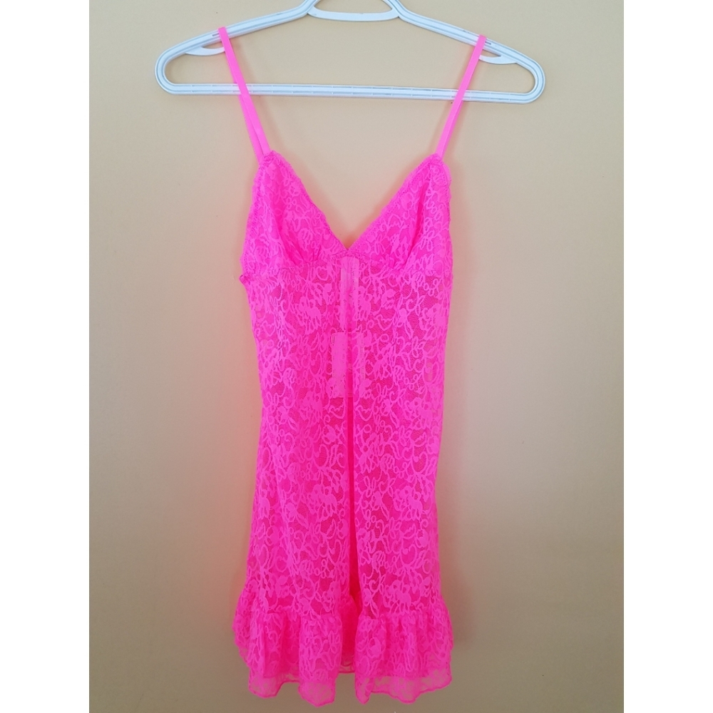 Forever 21 Lace Pink Chemise Lingerie